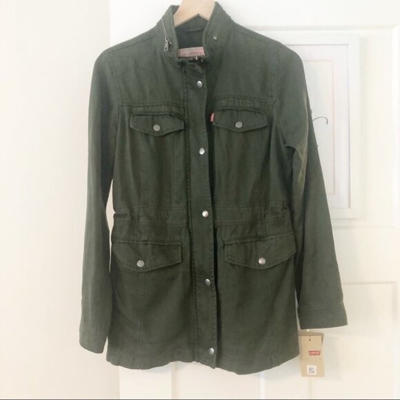 LEVI'S Mock-Neck Army Green Utility Jacket - Picture 2 of 11